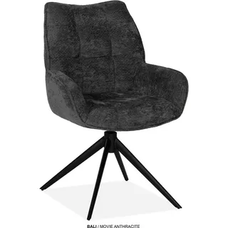 omg design Esszimmerstuhl Bali Polyester anthrazit 2er Set