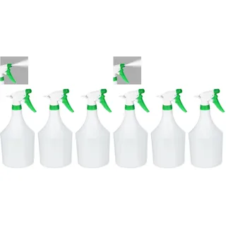 Relaxdays Sprühflasche Pflanzen, 3er Set, einstellbare Düse, 1 Liter, mit Skala, Kunststoff, Blumensprüher, weiß-grün (Packung mit 2)