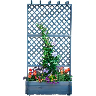 Rankhilfe PROMADINO, grau, B:102cm H:200cm T:65cm, Holzwerkstoff, Rankhilfen, Rankhilfe, Rankkasten, BxTxH: 102x65x200 cm