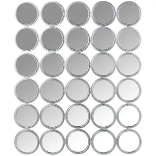 DRW Wandspiegel mit 30 runden Spiegeln, aus Metall, silberfarben, 73 x 2 x 87,5 cm, INT.11,5 cm