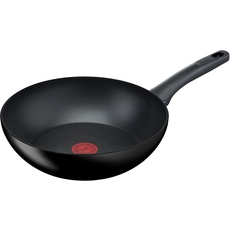 Tefal G28819 Hard Titanium On Wokpfanne 28 cm | Aluminium | unbedenkliche Antihaftversiegelung | Thermo-Signal Temperaturanzeiger | für alle Herdarten geeignet | induktionsgeeignet | Schwarz