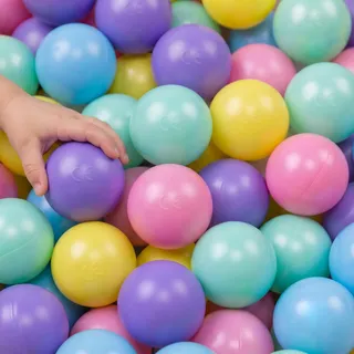 LittleTom Bällebad Spielbälle - Bunte Kunststoffbälle für Baby und Kinder - Indoor & Outdoor Bälle für Spielzelt Spieltunnel - leichte Plastikbälle für Kinderzimmer und Garten - versch. Größen