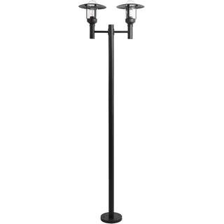 Beliani Außenlaterne 2-flammig Aluminium 200 cm schwarz