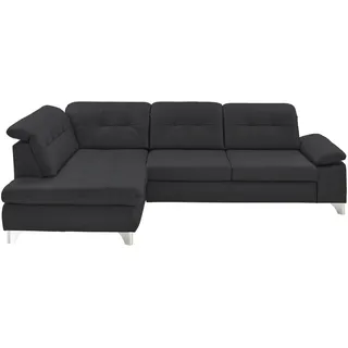 Beldomo Speed Ecksofa , Anthrazit , Metall , Echtleder , Rindleder , Ottomane links, nicht einzeln stellbar, L-Form , 309x211 cm , Goldenes M , Typenauswahl, Bettkasten erhältlich, Fußauswahl, Lederauswahl, Stoffauswahl, Sitzqualitäten, seitenverkehrt erhältlich, Bettfunktion erhältlich, Hocker erhältlich, Rückenfutter , Wohnzimmer, Sofas & Couches, Wohnlandschaften, Ecksofas