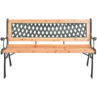 vidaXL Gartenbank 116 cm Gusseisen und Massivholz Tanne - Braun