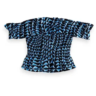 Scotch & Soda Ruffles Dropped Kurzarm-oberteil - House Of Mirrors Blue - 42