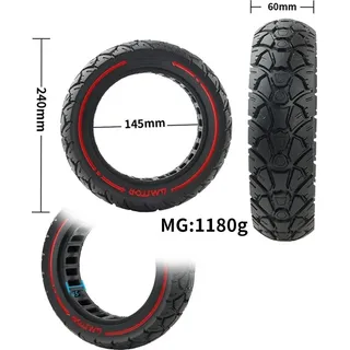 INF Off-Road Vollgummireifen 10x2.5-44 Schlitz für Ninebot G30 Series Scooter