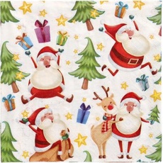 Bild von Papstar, Weihnachts-Motivservietten "Happy Santa"