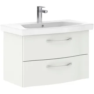 Pelipal Waschtischkombi Serie 6005 Sprint, Weiß, Weiß Hochglanz, Metall, 2 Schubladen, 82 cm, Made in Germany, hängend, Typenauswahl, Badezimmer, Waschbecken - Armaturen, Waschtische