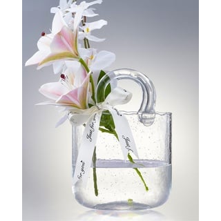 Glas-Vase, Geldbörse, Vase mit Fischschale, Handtaschen-Form, Blumenvase – für Heimdekoration, Unterstück, Veranstaltungen, Büro, Garten, Hochzeit