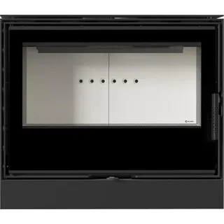 Kaminofen aus Stahl KRATKI KARI 80 Ø 180 12 kW mit Türfeder - Schwarz