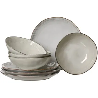 Tafelservice RITZENHOFF & BREKER "Kendra", braun, 8 Stk., Steingut, Geschirr-Sets, Tafelservice, Teller Set, aus Steingut für 4 Personen