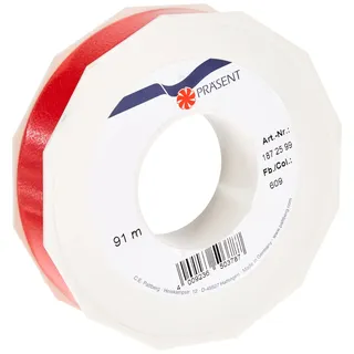 Präsent Bastglanzband 25mmx91m rot