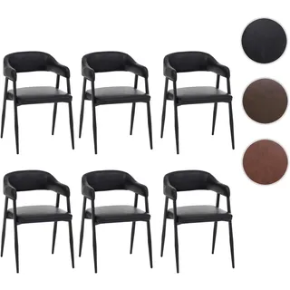 Mendler Esszimmerstuhl HWC-P29 Kunstleder schwarz 6er Set