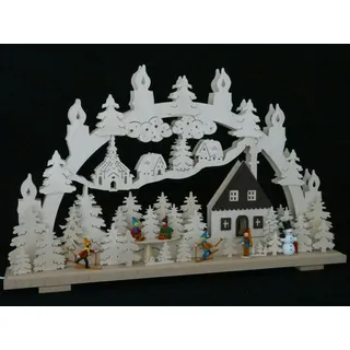Schwibbogen mit spielenden Winterkinder 70x43cm NEU Leuchterbogen Lichterbogen