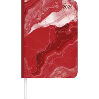 Alpha Edition - Lady Journal Marble 2026 – Taschenkalender A6 10,7×15,2 cm 192 Seiten, Habit-Tracker & Bucket List, eleganter Terminplaner für Frauen & unterwegs, 4-sprachiges Kalendarium