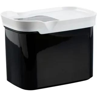 Emsa Frischhaltedose , Schwarz , Kunststoff , 1 l , rechteckig , 9.9x12.5x16.0 cm , lebensmittelecht, luftdichter Verschluss, auslaufsicher, mikrowellengeeignet, stapelbar , Küchenzubehör, Vorratsbehälter, Frischhaltedosen