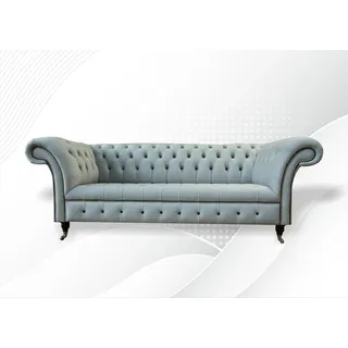 xxl Sofa 4 Sitzer Couch Chesterfield Polster Sitz Garnitur Leder Textil Grau Neu - Grau