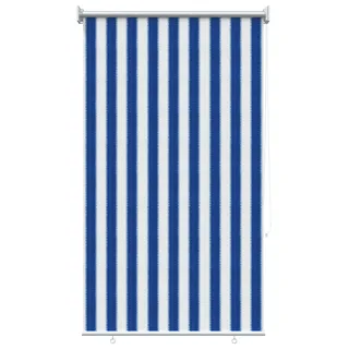 vidaXL Außenrollo 90% UV-Block Blau-weiß gestreift 100 x 140 cm HDPE - Blau