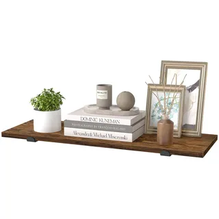 Songmics Wandregal 20 x 60 x 7 cm Vintagebraun/Mattschwarz