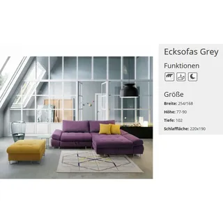 Schlafsofa Design Wohnzimmer Polster Eckgarnitur Ecksofa Sofa Couch Sofas Ecke - Lila