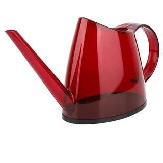 Beufee Gießkanne, Pflanzengießkanne mit langem Ausguss, kleine transparente Gießkanne, Mini-Bewässerungswerkzeug für Zimmerpflanzen, Gartenblumen, 1,2 l(Rot)