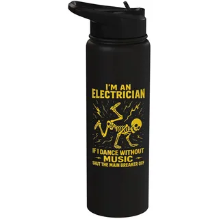 Lustiger Elektriker, für Männer, ich bin ein Elektriker, Skelett Stainless Steel Insulated Water Bottle