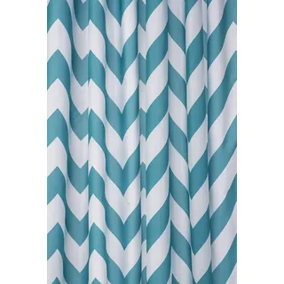 Croydex Aqua Chevron Textil Duschvorhang mit Hygiene 'N' Clean, 1 x 180 x 180 cm