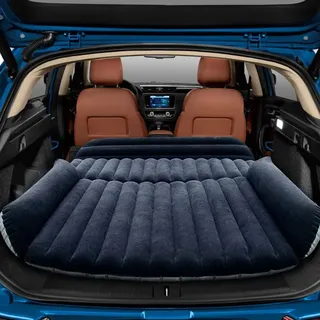 HAOYAO Auto Matratze, Auto Luftmatratze with Luftpumpe Dickere SUV Luftmatratze Aufblasbares Bett für Outdoor Camping Traveling Marineblau