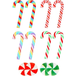 Mini Zuckerstangen Weihnachten Deko, Weihnachtsbonbon Künstliche Süßigkeiten, Hängende Zuckerstanges Weihnachtsbaum, Kleine DIY Süßigkeitens für Weihnachtsfeier Girlanden Baumschmuck (Set A-60pcs)
