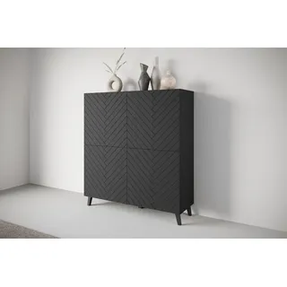 Home Affaire Highboard Phuket 120 x 128 x 39 cm Schwarz