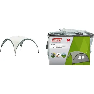 Coleman Event Shelter Pavillon, 3x3m, UV-Schutz + Campingaz Seitenwand für Event Shelter M & Pro M, Regenschutz, Partys, Strände, Festivals, Camping