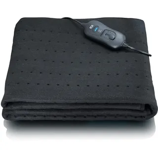 Melissa Heizdecke 16760050 Elektrische - Waschbar, 3 Temperaturstufen mit LED-Anzeige, Überhitzungsschutz, Automatische Abschaltung, 80x150 cm, Schwarz