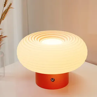 FANHAO Nachttischlampe Touch Dimmbar mit 3-Farben,4000mAh Kabellose Wiederaufladbare Pilzlampe für Schlafzimmer Wohnzimmer Nachttisch,Moderne Tischlampe Nachttischlampe für Home Decor & Geschenke