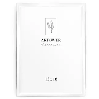 Artower® Bilderrahmen Weiß Metall Dünner Rahmen für 13 x 18 cm | Posterrahmen Groß Collage | Picture Frame Metal 13x18 cm | Aluminium Schmal Bilderrahmen | White Poster Rahmen