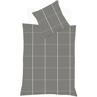FLEURESSE Lech 4311 kariert Flanell Grau 240 x 220 cm + 2 x 80 x 80 cm