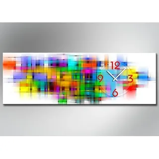 4395 Dixtime Moderne Designer Wanduhr, Wanduhren, Bürouhr 35cm x 100cm - Bunt