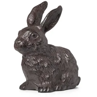 moritz Dekofigur Hase aus Gusseisen braun Antik-Look - Gartendeko Osterhase wetterfest für draußen - für Garten Terrasse Balkon ca. 22x11x22 cm