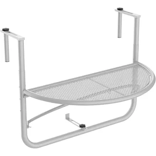 Outsunny Balkonhängetisch Gartentisch Ø30 x 50 cm Weiß
