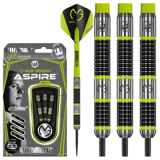 WINMAU Michael Van Gerwen MvG Aspire 23g Profi Wolfram Steeltip Dartpfeile Set mit Flights und Schäfte