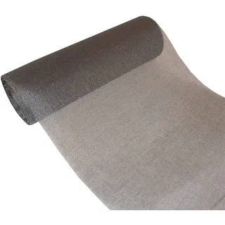 DEKO AS Shabby Chic Leinenoptik Tischläufer, Polyester geruchsneutral, 30 cm x 5 m, Schwarz