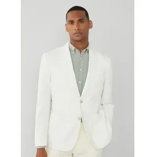Hackett London für Herren. HM443303 Weißer einfarbiger Blazer (42/32), Baumwolle, Klassisch