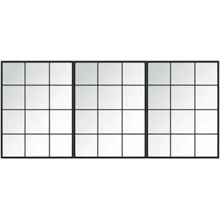 Wandspiegel 3 Stk. Schwarz 80x60 cm Metall - Schwarz, Bunt