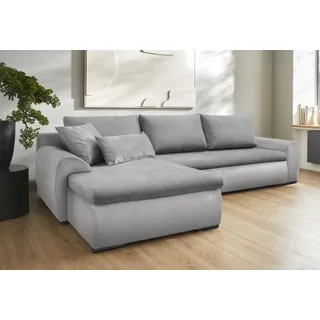 Home Affaire Ecksofa »Win L-Form, B: 285 cm - OTTO. Verlässliche Qualität.« mit 2 Zierkissen, optional Bettfunktion & Bettkasten grau (hellgrau, silbergrau),