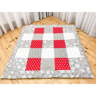 Krabbeldecke Patchwork Decke Spieldecke Babydecke 125x125 cm