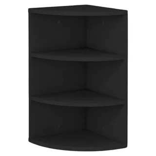 Coemo Eckregal Corner 60 aus Holz 3 Etagen Schwarz - Schwarz