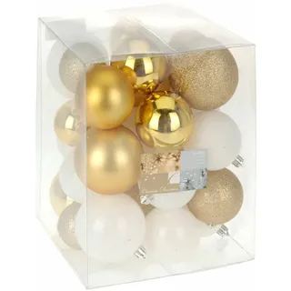 Weihnachtsbaumkugeln 31er Set Gold & Weiß Christbaumkugeln Baumschmuck Kugeln