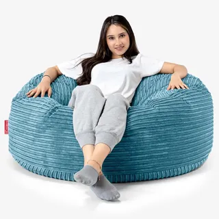 Lounge Pug, 'Mammoth' Sofa Sitzsack XXL, Riesensessel, Cord Türkis