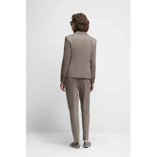 Jackenblazer CINQUE "CILARNI", Damen, Gr. 38, braun, Web, Obermaterial: 64% Baumwolle, 33% Polyester, 3% Elasthan, unifarben, slim fit hüftlang, V-Ausschnitt, abgesteppte Kante, Blazer Jackenblazer, Reverskragen, Slim-Fit, Pattentaschen
