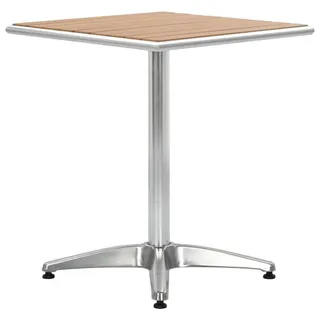 vidaXL Gartentisch Silbern 60x60x70 cm Aluminium und WPC - Silber